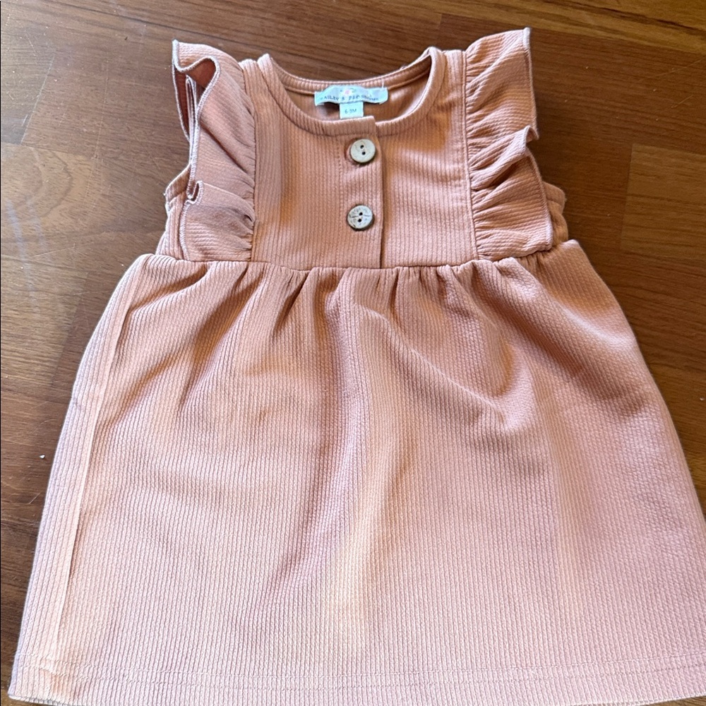 Charming Kids Dress with Ruffle Sleeves